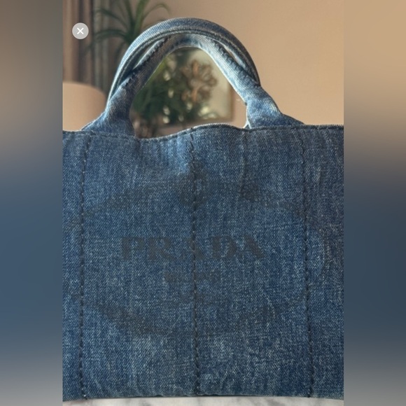 Prada Canapa DENIM Tote Bag Sz 11.5 L x 7.5 H AUTHENTIC,COA done - Picture 2 of 15